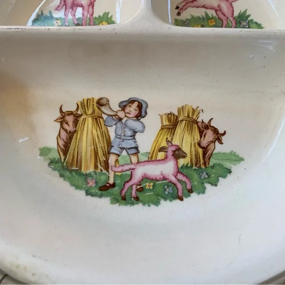 Antique G.W. Co Baby / Child Divided Warming Plate - Picture 2 of 5
